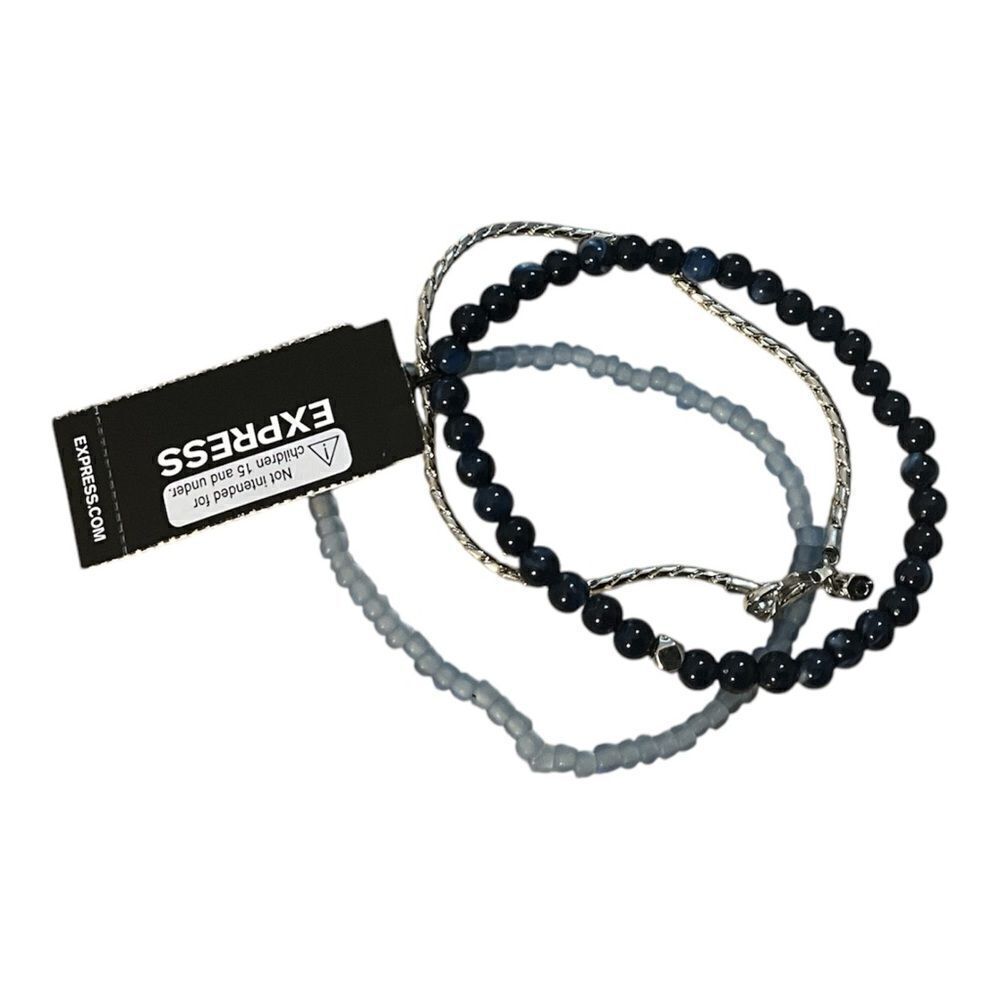 Express set of beaded blue bracelets. NWT